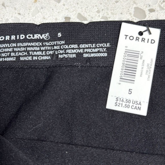 Torrid NEW curve hipster Black Panties SZ 5 - Picture 3 of 4